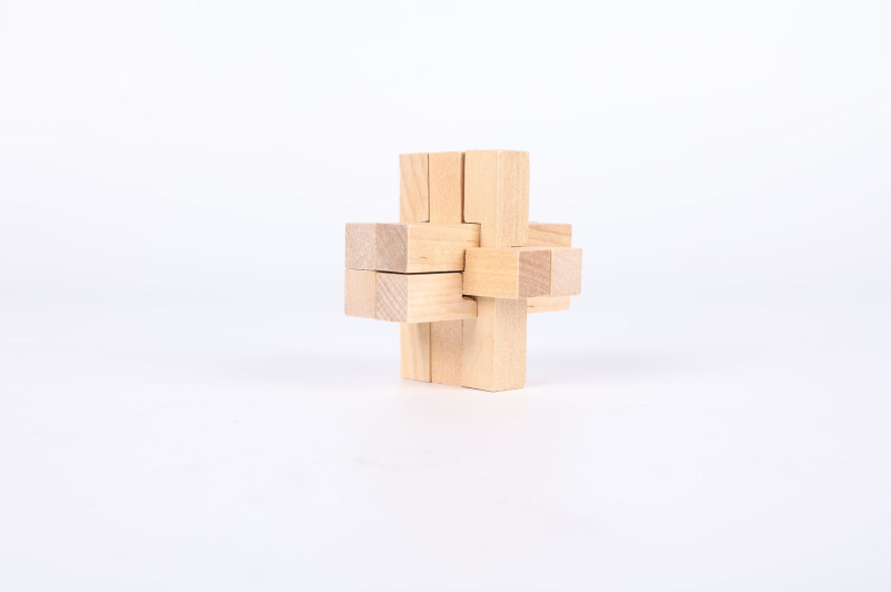 Blocare din lemn Kongming/Luban – joc educațional de tip puzzle pentru deblocare, copii 4–6 ani, desene personalizate, ambalaj blister