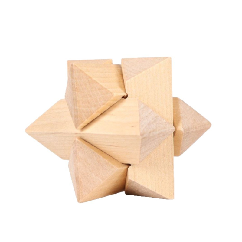 Blocare din lemn Kongming/Luban – joc educațional de tip puzzle pentru deblocare, copii 4–6 ani, desene personalizate, ambalaj blister