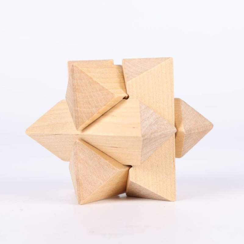 Blocare din lemn Kongming/Luban – joc educațional de tip puzzle pentru deblocare, copii 4–6 ani, desene personalizate, ambalaj blister