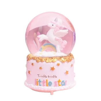 Crtić od smole kristalna kugla sa svjetlećom glazbenom kutijom – dekorativni ukras