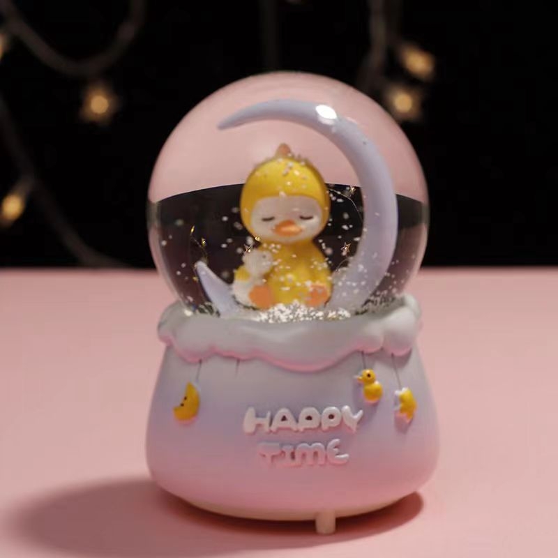 Crtić od smole kristalna kugla sa svjetlećom glazbenom kutijom – dekorativni ukras