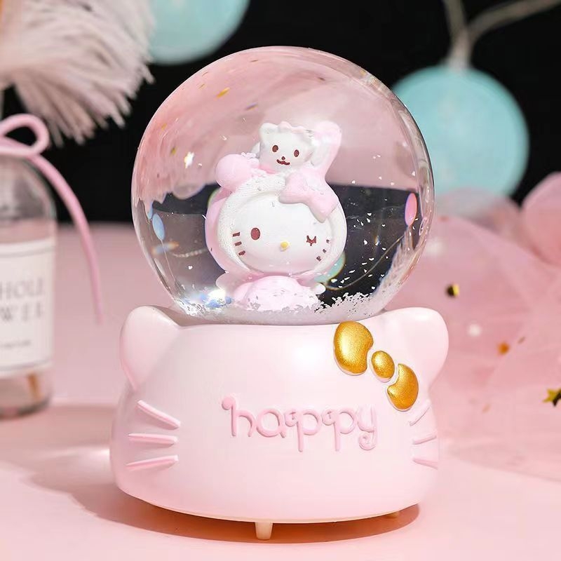 Crtić od smole kristalna kugla sa svjetlećom glazbenom kutijom – dekorativni ukras