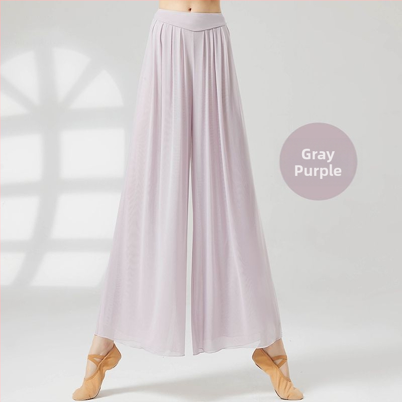 Pantaloni de dans cu panouri din plasă, croială dreaptă modernă, material poliester, pentru femei adulte, toamnă