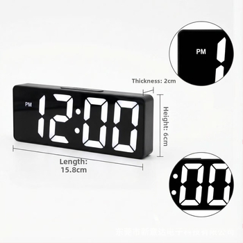 Ρολόι αφύπνισης για σαλόνι με οθόνη LED, θερμόμετρο, ημερολόγιο, νυχτερινό φως και αθόρυβη λειτουργία