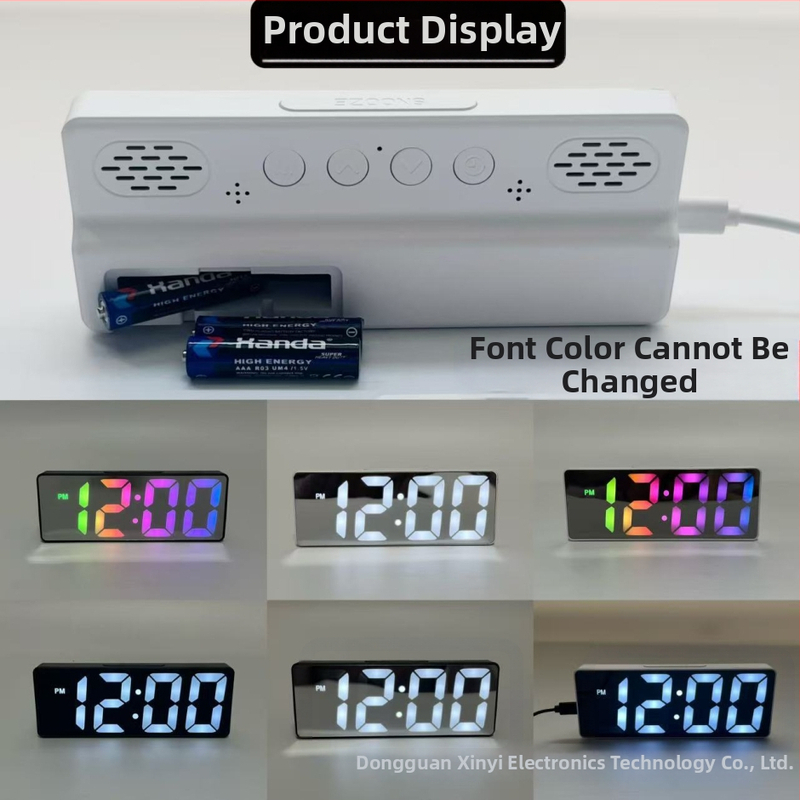 Ρολόι αφύπνισης για σαλόνι με οθόνη LED, θερμόμετρο, ημερολόγιο, νυχτερινό φως και αθόρυβη λειτουργία