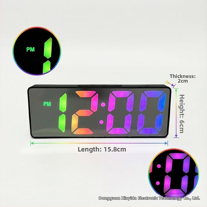 Ρολόι αφύπνισης για σαλόνι με οθόνη LED, θερμόμετρο, ημερολόγιο, νυχτερινό φως και αθόρυβη λειτουργία