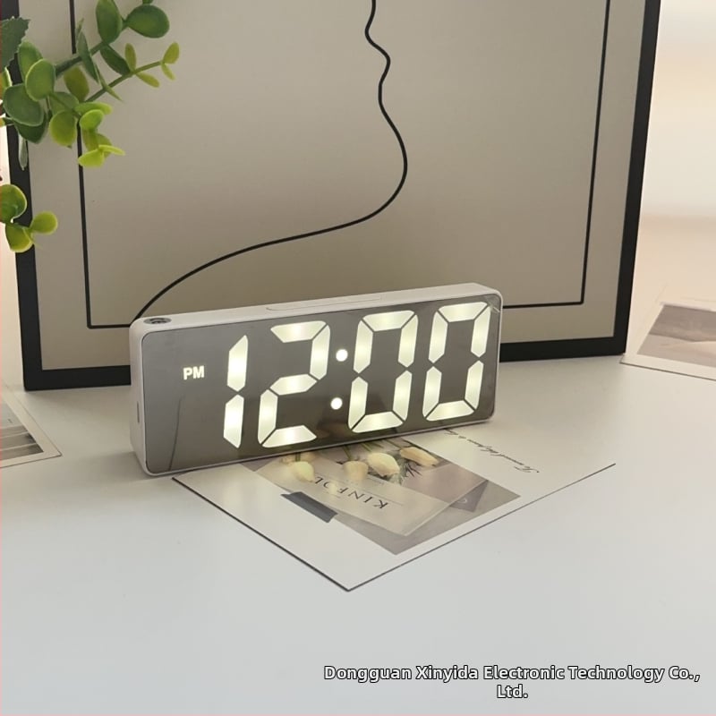 Ρολόι αφύπνισης για σαλόνι με οθόνη LED, θερμόμετρο, ημερολόγιο, νυχτερινό φως και αθόρυβη λειτουργία