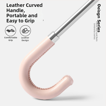 Umbrelă pliabilă cu mâner curbat, 6 arce, tijă din fier, țesătură 190T Impact Cloth