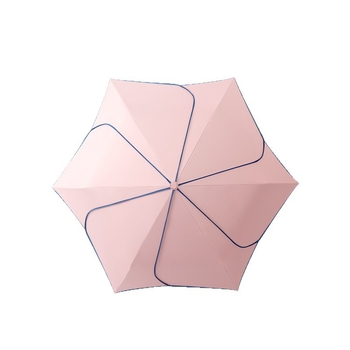 Umbrelă pliabilă cu mâner curbat, 6 arce, tijă din fier, țesătură 190T Impact Cloth