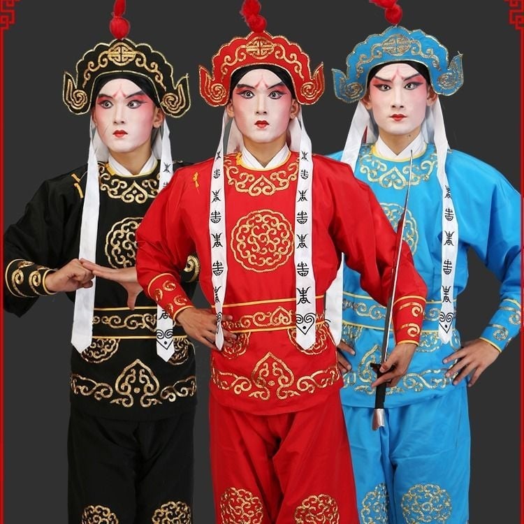 Set costum tradițional de operă chineză pentru spectacol: Peking și Qin Opera, stil Wu-Sheng, poliester