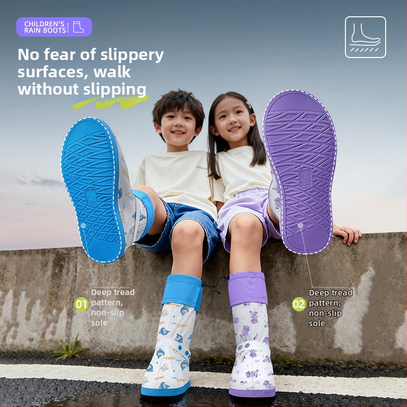 Protecții pentru încălțăminte pentru copii, impermeabile, PVC, anti-derapante, rezistente, pentru ciclism și drumeții