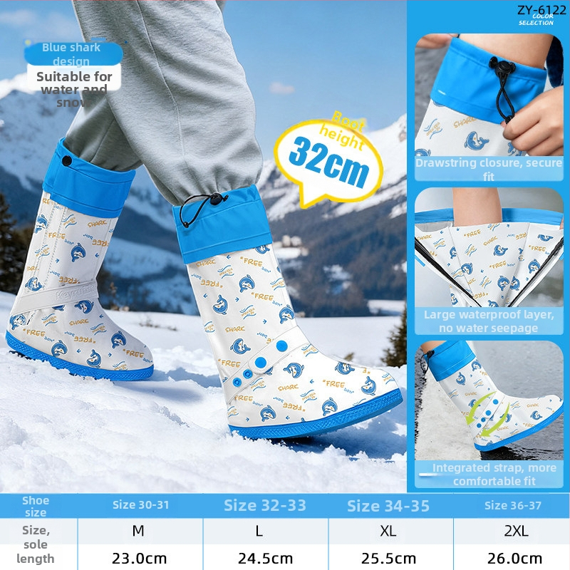 Protecții pentru încălțăminte pentru copii, impermeabile, PVC, anti-derapante, rezistente, pentru ciclism și drumeții