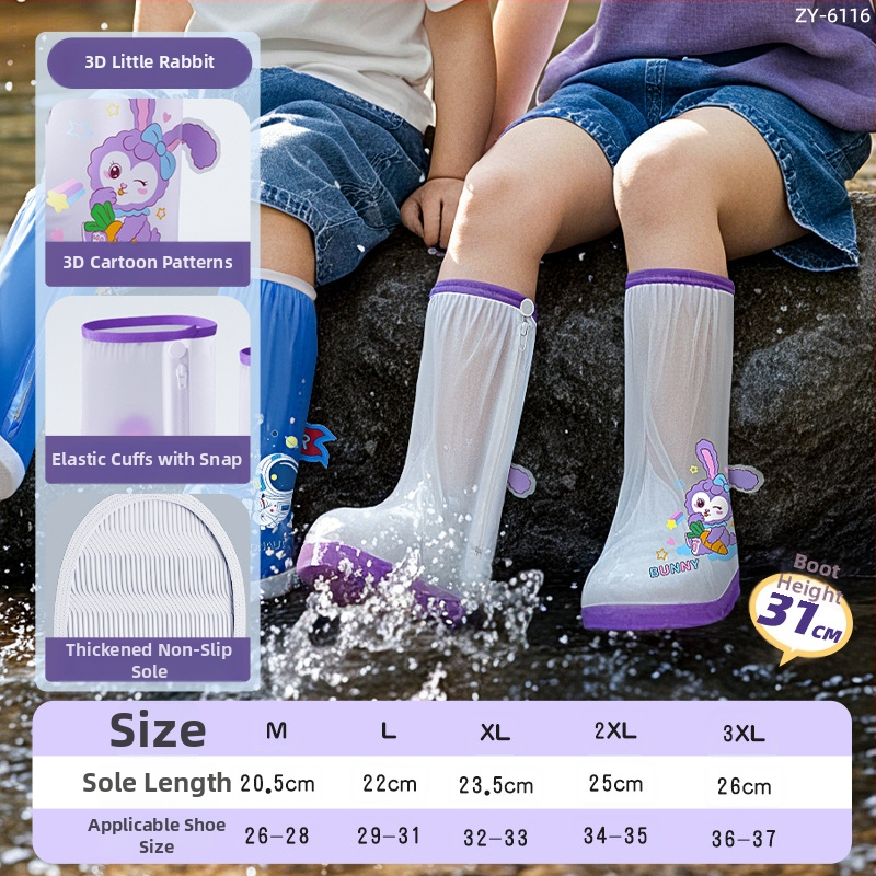 Protecții pentru încălțăminte pentru copii, impermeabile, PVC, anti-derapante, rezistente, pentru ciclism și drumeții