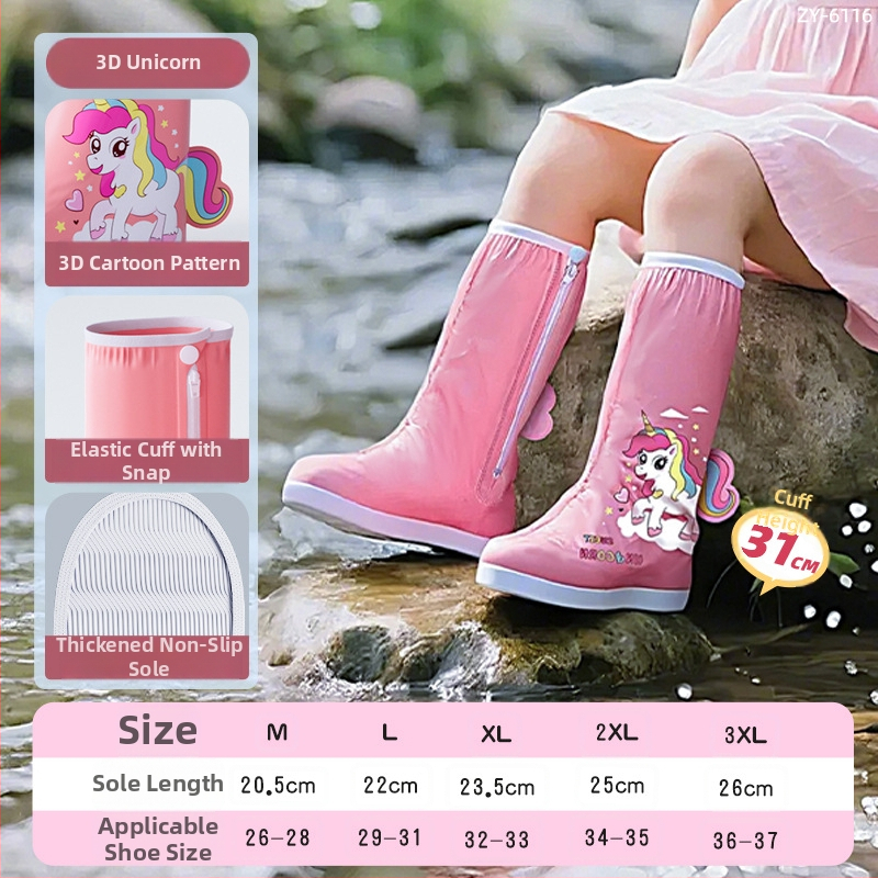 Protecții pentru încălțăminte pentru copii, impermeabile, PVC, anti-derapante, rezistente, pentru ciclism și drumeții