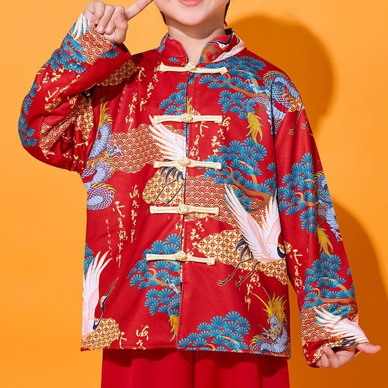 Costum unisex pentru copii pentru cor, stil Tang, poliester 90%, pentru vârsta 3–8 ani