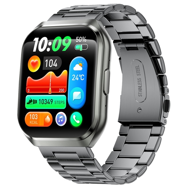 Ceas inteligent cu display AMOLED, baterie de 1000 mAh, monitorizare ritm cardiac și somn, rezistent la apă