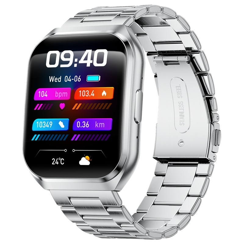 Ceas inteligent cu display AMOLED, baterie de 1000 mAh, monitorizare ritm cardiac și somn, rezistent la apă