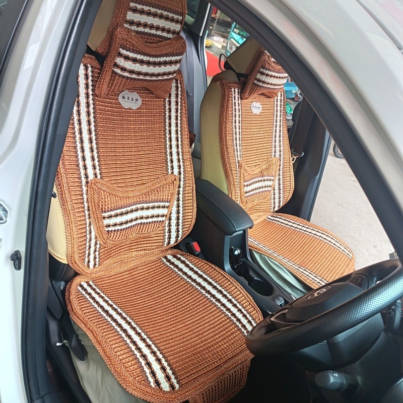 Auto jastuč za sjedalo s površinom Ice-Silk, prozračna konstrukcija, punjenje pamukom, universal za pet mjesta, sve sezone