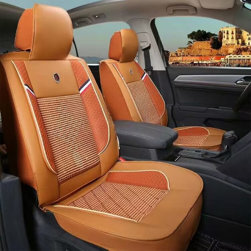 Auto jastuč za sjedalo s površinom Ice-Silk, prozračna konstrukcija, punjenje pamukom, universal za pet mjesta, sve sezone