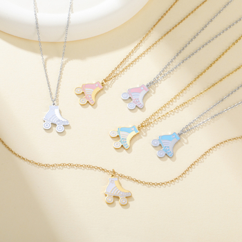 Κολιέ από ανοξείδωτο ατσάλι με σταυροειδή αλυσίδα και γεωμετρικό μενταγιόν, ηλεκτροπλατίωση (Υλικό: ανοξείδωτο ατσάλι; Διαδικασία: ηλεκτροπλατίωση; Αλυσίδα: σταυροειδής; Μενταγιόν: ανοξείδωτο ατσάλι; Για: unisex)