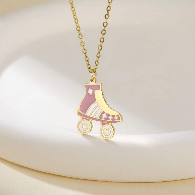 Κολιέ από ανοξείδωτο ατσάλι με σταυροειδή αλυσίδα και γεωμετρικό μενταγιόν, ηλεκτροπλατίωση (Υλικό: ανοξείδωτο ατσάλι; Διαδικασία: ηλεκτροπλατίωση; Αλυσίδα: σταυροειδής; Μενταγιόν: ανοξείδωτο ατσάλι; Για: unisex)