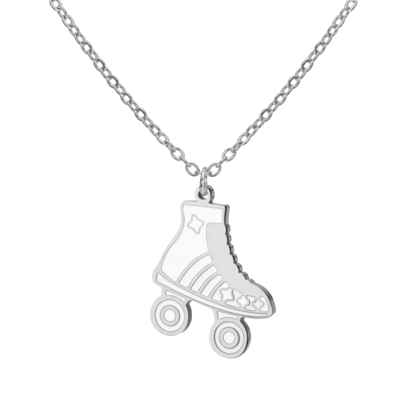 Κολιέ από ανοξείδωτο ατσάλι με σταυροειδή αλυσίδα και γεωμετρικό μενταγιόν, ηλεκτροπλατίωση (Υλικό: ανοξείδωτο ατσάλι; Διαδικασία: ηλεκτροπλατίωση; Αλυσίδα: σταυροειδής; Μενταγιόν: ανοξείδωτο ατσάλι; Για: unisex)