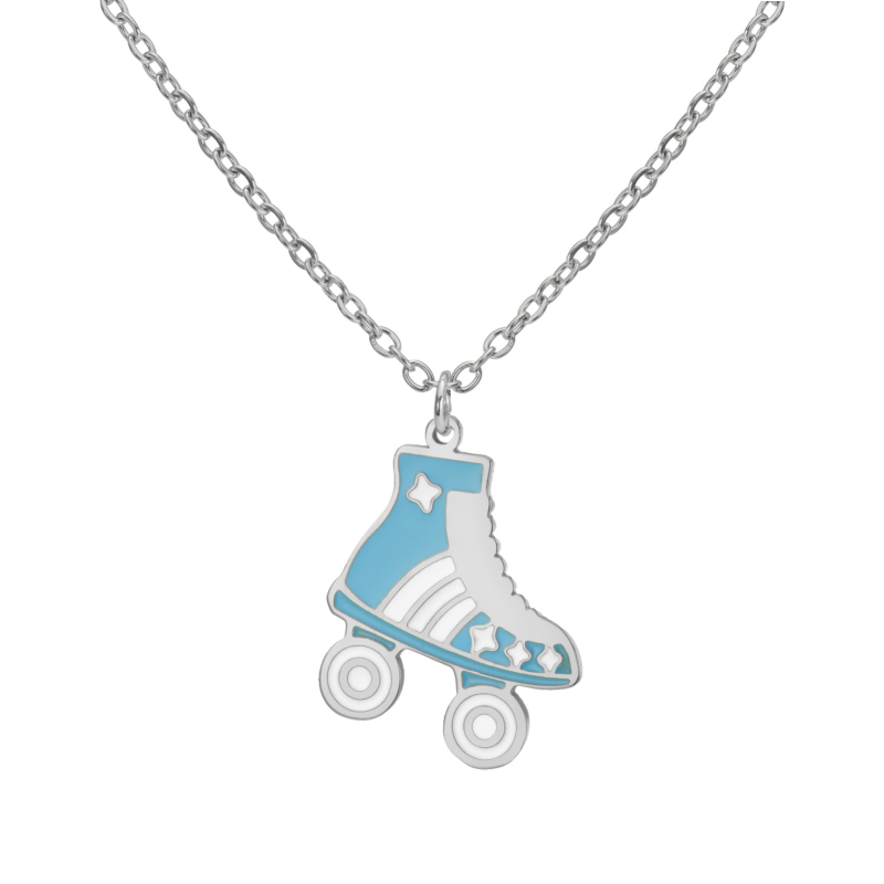 Κολιέ από ανοξείδωτο ατσάλι με σταυροειδή αλυσίδα και γεωμετρικό μενταγιόν, ηλεκτροπλατίωση (Υλικό: ανοξείδωτο ατσάλι; Διαδικασία: ηλεκτροπλατίωση; Αλυσίδα: σταυροειδής; Μενταγιόν: ανοξείδωτο ατσάλι; Για: unisex)