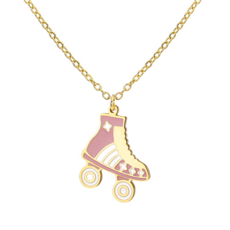 Κολιέ από ανοξείδωτο ατσάλι με σταυροειδή αλυσίδα και γεωμετρικό μενταγιόν, ηλεκτροπλατίωση (Υλικό: ανοξείδωτο ατσάλι; Διαδικασία: ηλεκτροπλατίωση; Αλυσίδα: σταυροειδής; Μενταγιόν: ανοξείδωτο ατσάλι; Για: unisex)