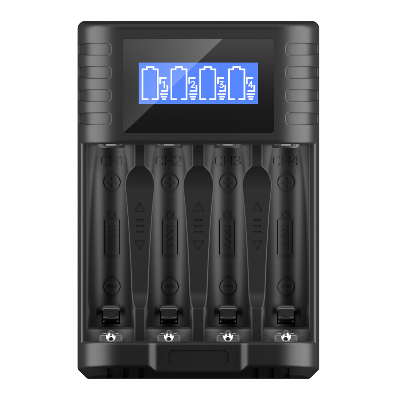 Punjač baterija – 4-pretinjski neovisni način punjenja, USB Type-C sučelje, ulaz 5V2A, izlaz 1.2V Ni-MH / 1.5V Li-ion, marka YONII, serija ALL4