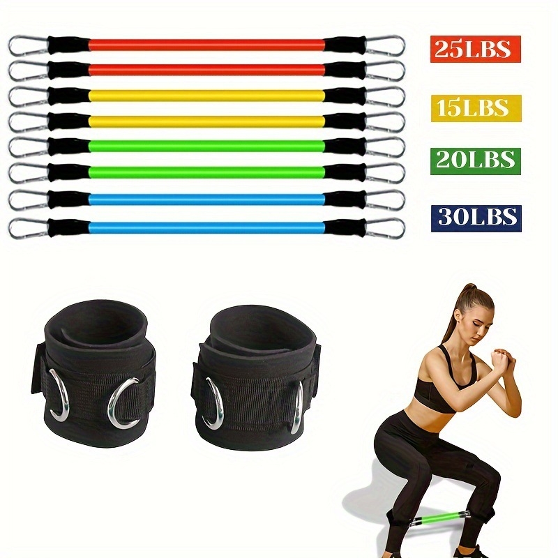 Taekwondo-edzéshez lábszárra tervezett feszítő készülék – latex ellenállókötél, 2×35 lb