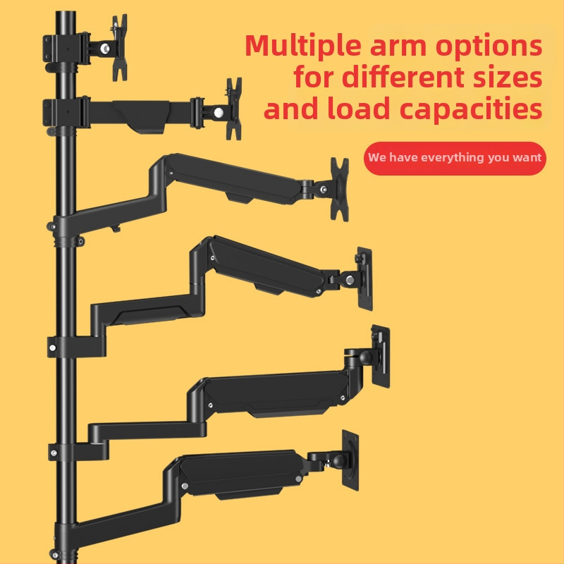 Držiak na dva monitory s plávajúcim ramenom (Materiál: studená valcovaná oceľ + hliníková zliatina; Kompatibilita: kov + plast; Značka: Hillport; Model: držiak na dva monitory)