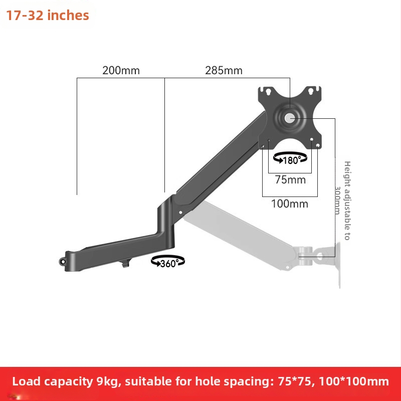 Držiak na dva monitory s plávajúcim ramenom (Materiál: studená valcovaná oceľ + hliníková zliatina; Kompatibilita: kov + plast; Značka: Hillport; Model: držiak na dva monitory)
