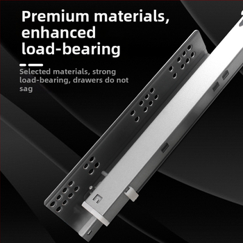 Zásuvný posuvný vodič s tlmičom, skrytý dvojsegmentový model, oceľová konštrukcia, moderný minimalistický štýl