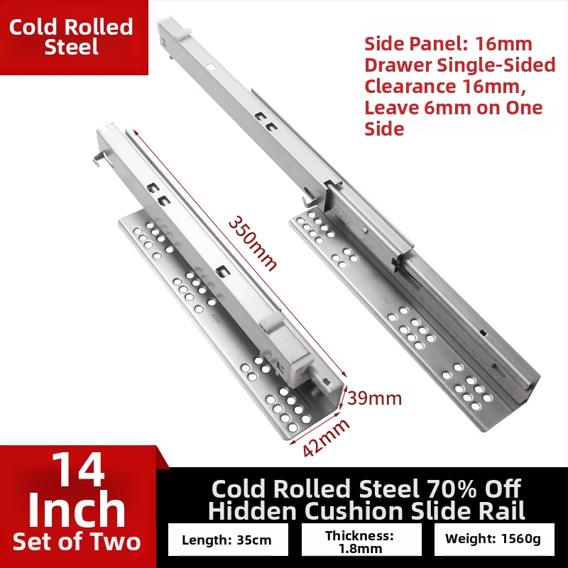 Zásuvný posuvný vodič s tlmičom, skrytý dvojsegmentový model, oceľová konštrukcia, moderný minimalistický štýl
