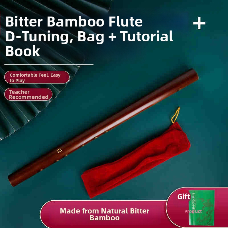 Piccolo flauta, bambusové telo, model 200, pre začiatočníkov, s flanelovou taškou.