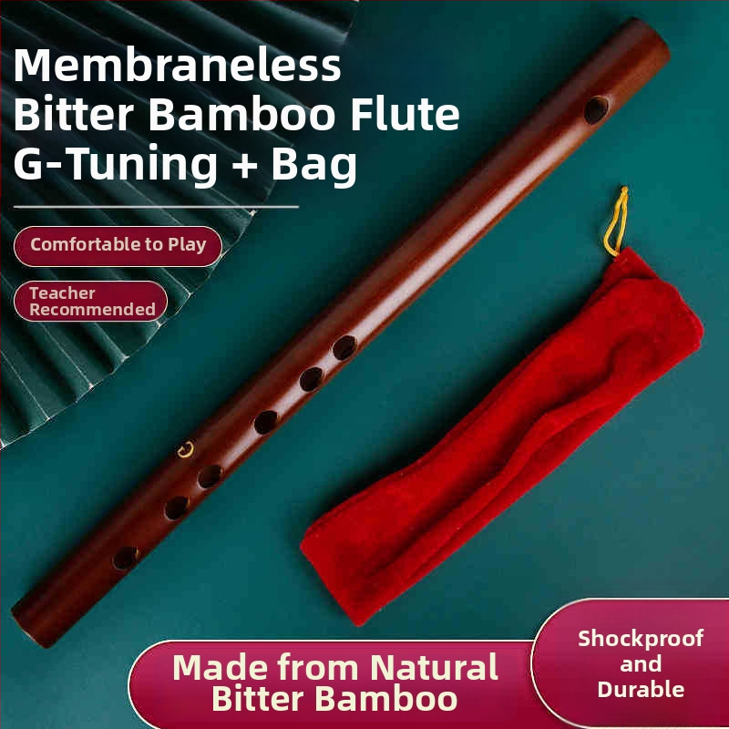 Piccolo flauta, bambusové telo, model 200, pre začiatočníkov, s flanelovou taškou.