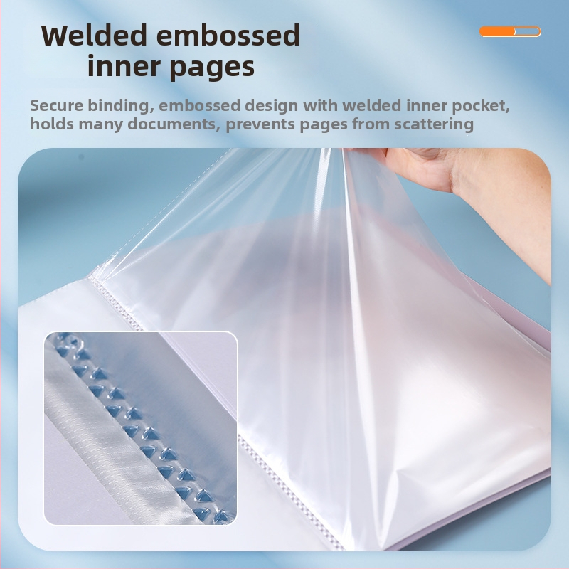 Dosar A4 cu buzunare transparente pentru inserții, 100 de pagini, material PP, modelul 1854147, personalizare disponibilă