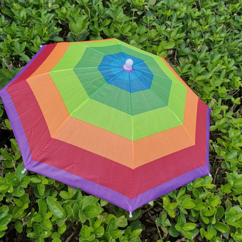 Șapcă-umbrela pentru cap cu țesătură din nailon, 8 brațe din fier, deschidere manuală, protecție solară și împotriva ploilor pentru toate vârstele