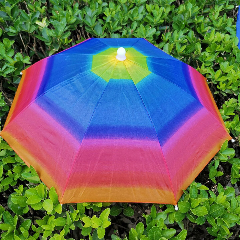 Șapcă-umbrela pentru cap cu țesătură din nailon, 8 brațe din fier, deschidere manuală, protecție solară și împotriva ploilor pentru toate vârstele