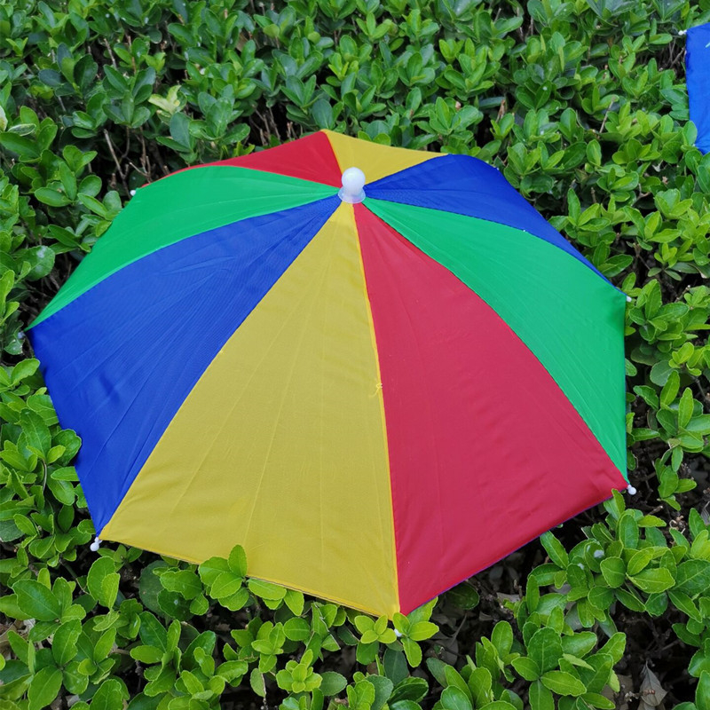 Șapcă-umbrela pentru cap cu țesătură din nailon, 8 brațe din fier, deschidere manuală, protecție solară și împotriva ploilor pentru toate vârstele