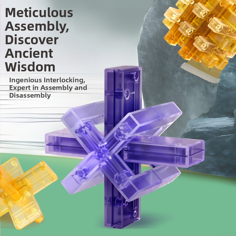 Joc puzzle Kongming Lock – extrem de dificil, din plastic, posibilitate DIY, pentru 7–14 ani