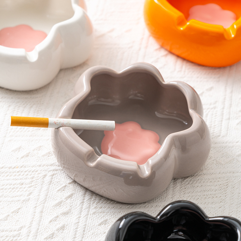 Keramički pepeljar s dizajnom mačje šape, Yehua ceramics, crtani stil, s ispisom logotipa, mogućnost prilagodbe