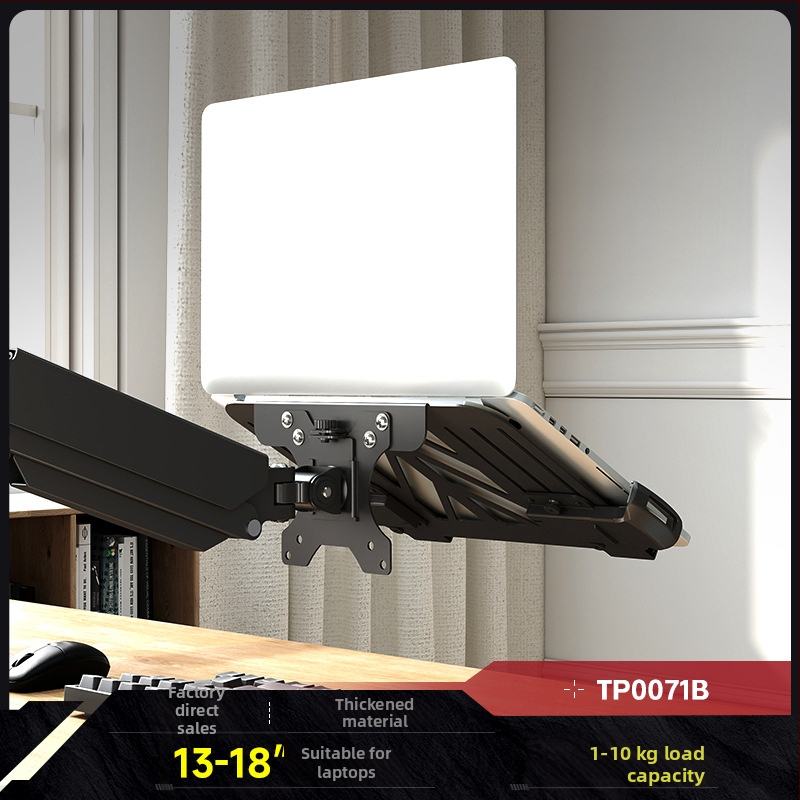 Stojan pre notebook a monitor s dvojitým displejom a visiacou miskou — dvojitá výšková základňa, studenovo valcovaná oceľ, model Tp0071