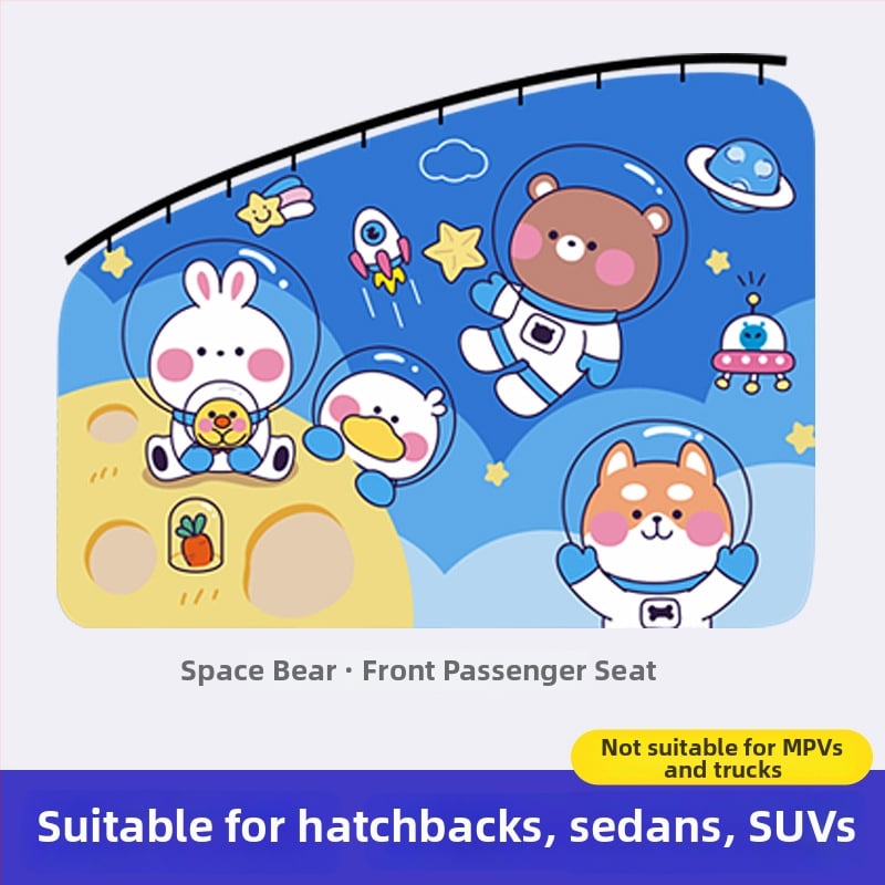 Κουρτίνα σκίασης παραθύρου αυτοκινήτου με ενσωματωμένο ολισθητό οδηγό; παχύ αδιαφανές πολυεστέρας; τύπος κρεμάσματος; γενική συμβατότητα