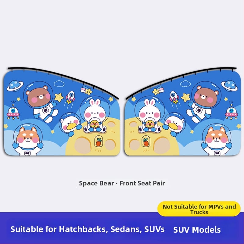 Κουρτίνα σκίασης παραθύρου αυτοκινήτου με ενσωματωμένο ολισθητό οδηγό; παχύ αδιαφανές πολυεστέρας; τύπος κρεμάσματος; γενική συμβατότητα