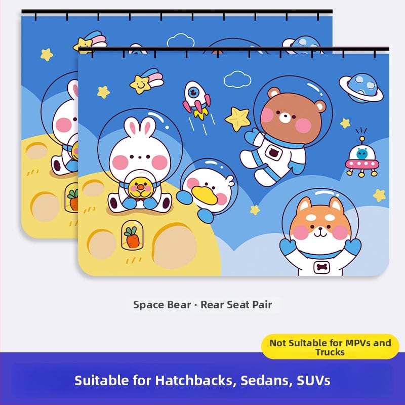 Κουρτίνα σκίασης παραθύρου αυτοκινήτου με ενσωματωμένο ολισθητό οδηγό; παχύ αδιαφανές πολυεστέρας; τύπος κρεμάσματος; γενική συμβατότητα