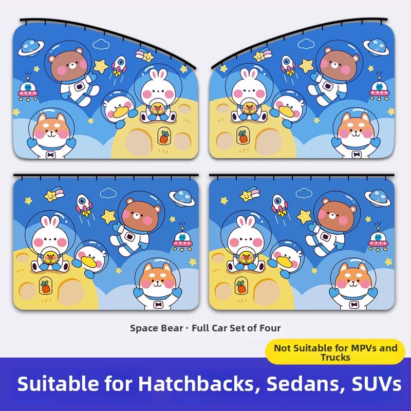 Κουρτίνα σκίασης παραθύρου αυτοκινήτου με ενσωματωμένο ολισθητό οδηγό; παχύ αδιαφανές πολυεστέρας; τύπος κρεμάσματος; γενική συμβατότητα