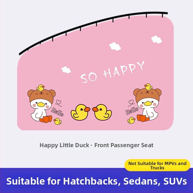 Κουρτίνα σκίασης παραθύρου αυτοκινήτου με ενσωματωμένο ολισθητό οδηγό; παχύ αδιαφανές πολυεστέρας; τύπος κρεμάσματος; γενική συμβατότητα