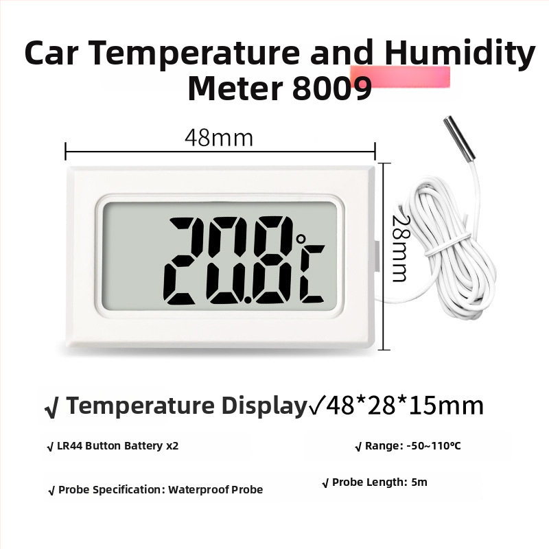 LX Digitálny teplomer do akvária s LCD displejom, vodotesná sonda 1 m, rozlíšenie 0,1 °C