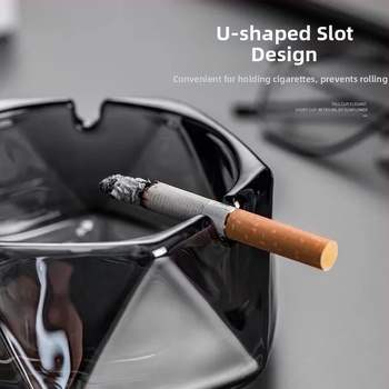 Scrumieră din sticlă de cristal pentru birou – imprimare siglă disponibilă, personalizare, cadou pentru nuntă, zi de naștere și casă nouă; potrivită pentru casă și birou, stil lux ușor